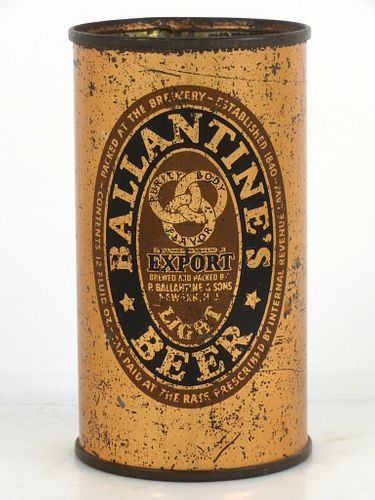 1940 Ballantine's Export Light Beer 12oz Flat Top Can 33-26 Newark, New Jersey