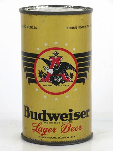 1947 Budweiser Lager Beer 12oz Flat Top Can OI-160 Saint Louis, Missouri