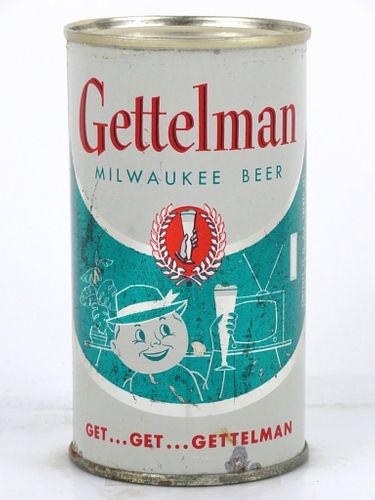 1958 Gettelman Milwaukee Beer 12oz Flat Top Can 69-23 Milwaukee, Wisconsin