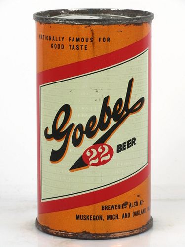1956 Goebel 22 Beer LIFE 12oz Flat Top Can 71-03 Detroit, Michigan