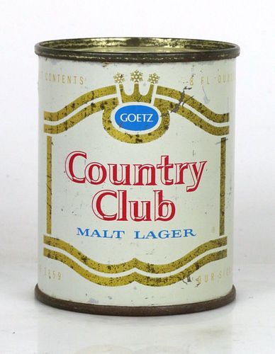 1957 Goetz Country Club Malt Lager 8oz Can 240-12 St. Joseph, Missouri
