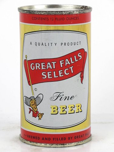 1960 Great Falls Select Fine Beer 12oz Flat Top Can 74-23 Great Falls, Montana