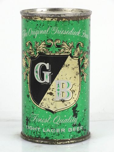 1955 Griesedieck Bros. Light Lager Beer 12oz Flat Top Can 77-04 Saint Louis, Missouri