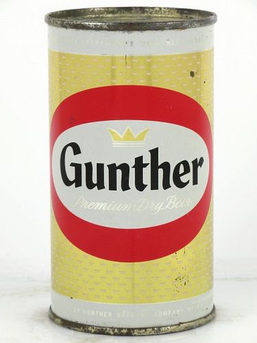 1959 Gunther Premium Dry Beer 12oz Flat Top Can 78-28.2 Baltimore, Maryland
