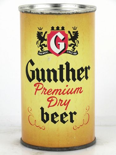1957 Gunther Premium Dry Beer 12oz Flat Top Can 78-26.0 Baltimore, Maryland