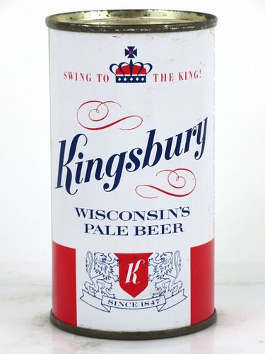 1962 Kingsbury Beer 12oz Flat Top Can 88-10.2 Sheboygan, Wisconsin