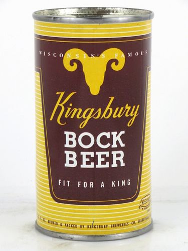 1952 Kingsbury Bock Beer 12oz Flat Top Can 88-13.1 Sheboygan, Wisconsin