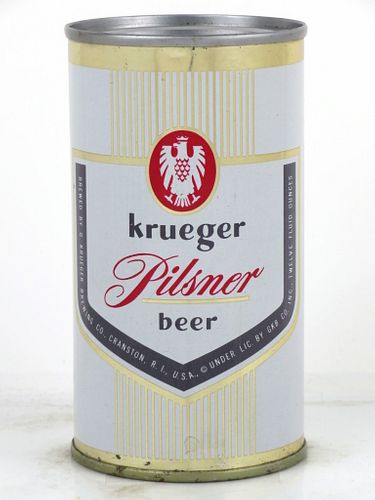 1965 Krueger Pilsner Beer 12oz Flat Top Can 90-35 Cranston, Rhode Island