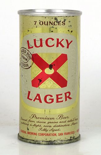 1962 Lucky Lager Beer 7oz Can 241-35 San Francisco, California