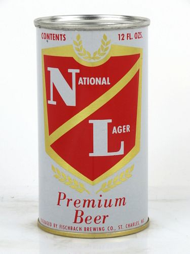 1962 National Lager Premium Beer 12oz Flat Top Can 102-27 Saint Charles, Missouri