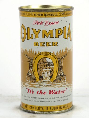 1957 Olympia Beer 11oz Flat Top Can 109-09 Tumwater, Washington