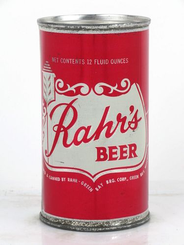 1958 Rahr's Beer (pink) 12oz Flat Top Can 117-20v1 Green Bay, Wisconsin