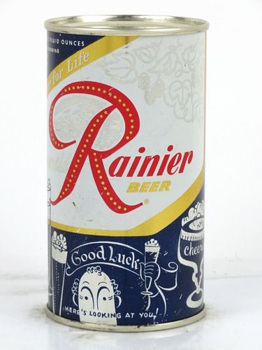1956 Rainier Jubilee Beer 12oz Flat Top Can Spokane, Washington