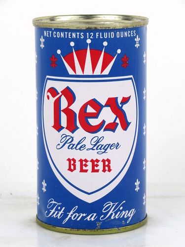 1962 Rex Pale Lager Beer 12oz Flat Top Can 122-33a Los Angeles, California