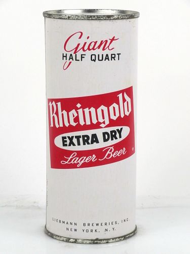 1960 Rheingold Extra Dry Lager Beer 16oz One Pint Flat Top Can 234-29.1c New York (Brooklyn), New York