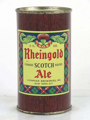 1950 Rheingold Scotch Ale 12oz Flat Top Can 123-26 New York (Brooklyn), New York