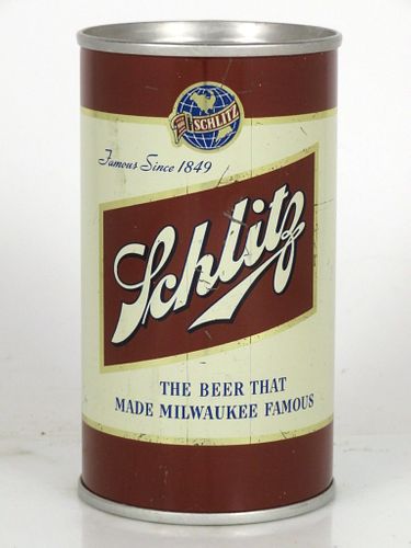 1949 Schlitz Beer 12oz Flat Top Can 129-25 Milwaukee, Wisconsin