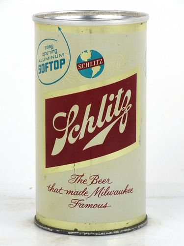 1960 Schlitz Beer 12oz Flat Top Can 129-35 Milwaukee, Wisconsin