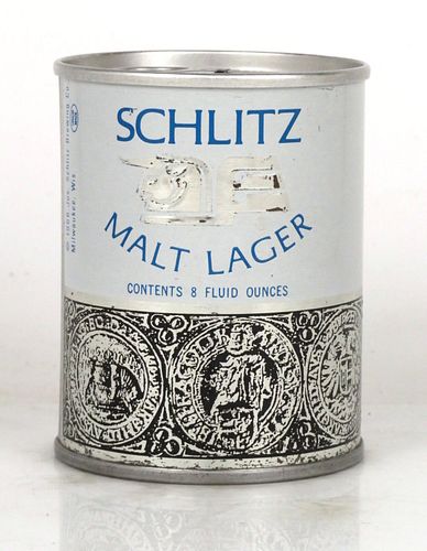 1968 Schlitz Malt Lager 8oz Can 180-12 Milwaukee, Wisconsin