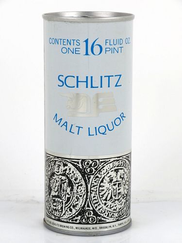 1970 Schlitz Malt Liquor 16oz One Pint Tab Top Can T166-19 Milwaukee, Wisconsin