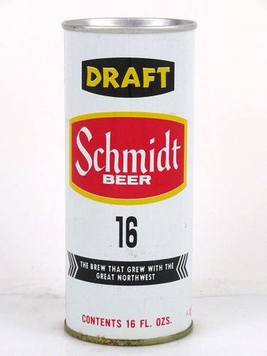 1969 Schmidt Draft Beer 16oz One Pint Tab Top Can T166-29 Saint Paul, Minnesota