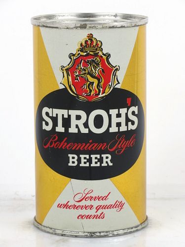 1956 Stroh's Bohemian Light Beer 12oz Flat Top Can 137-29.1a Detroit, Michigan