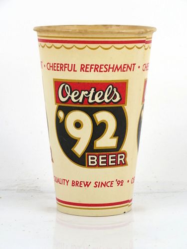 1950 Oertel's '92 Beer Wax Cup Louisville, Kentucky