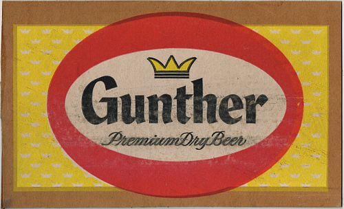 1959 Gunther Beer Cardboard Case Panel Baltimore, Maryland
