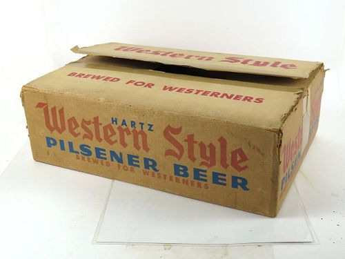 1951 Hartz Western Style Beer 24 Can Box Case Box Tacoma, Washington