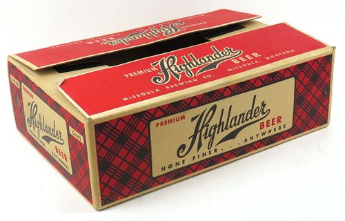 1956 Highlander Beer 24 Pack Case Box Wooden Crate Missoula, Montana