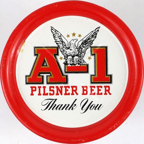 1957 A-1 Pilsner Beer 3½ inch Tin Coaster Phoenix, Arizona