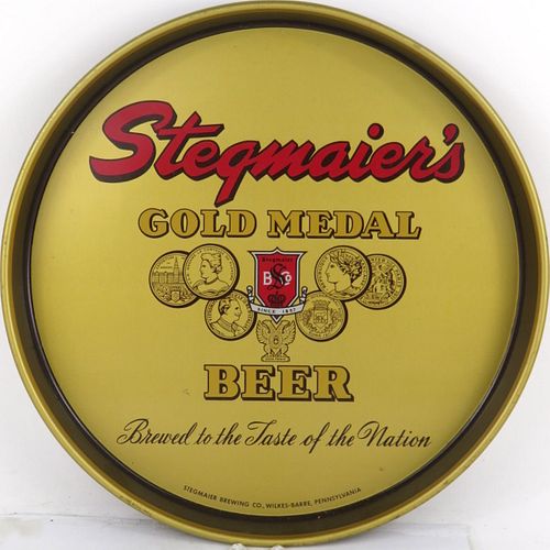 1949 Stegmaier's Gold Medal Beer 12 inch tray Serving Tray Wilkes-Barre, Pennsylvania