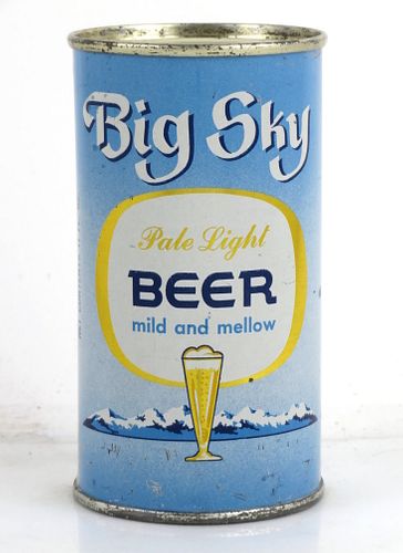 1960 SHORT Big Sky Beer 11oz Flat Top Can 37-09 Great Falls, Montana