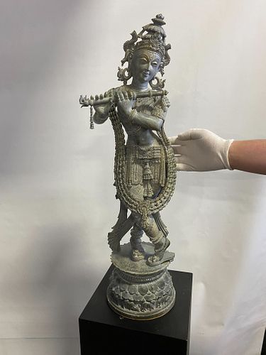 Contemporary Indian Stone Sculpture w/ Flute