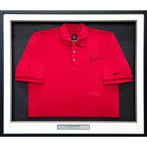 Tiger Woods Signed Framed Nike Polo (Beckett LOA)