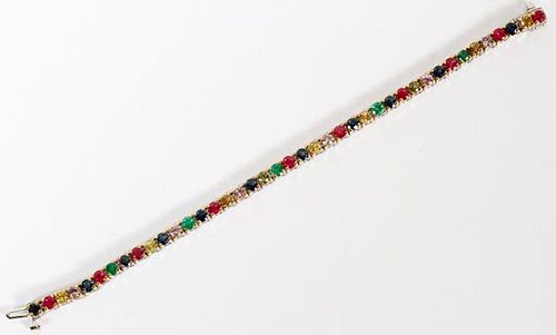 7.50CT NATURAL RUBY EMERALD AND SAPPHIRE BRACELET