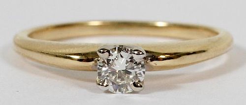 0.25CT DIAMOND SOLITAIRE AND 14KT GOLD RING