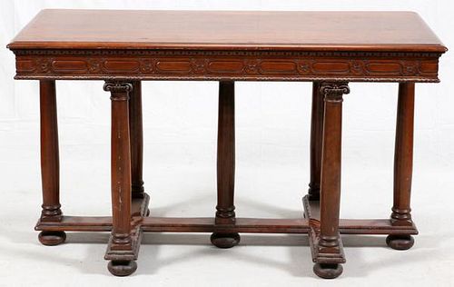 CARVED MAHOGANY LIBRARY TABLE C.1930