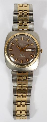 BULOVA STAINLESS STEEL 14 & 10KT GOLD FILLED WATCH