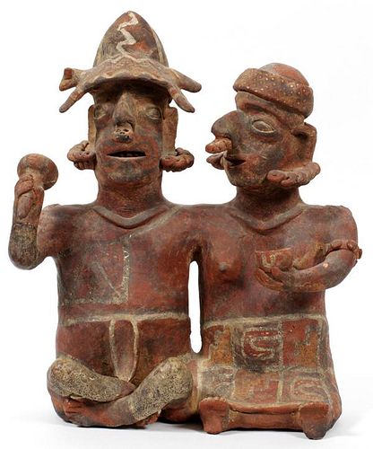 PRE-COLUMBIAN STYLE POTTERY FIGURAL GROUP