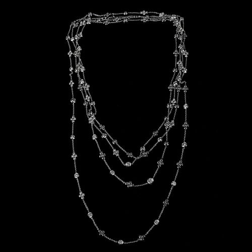 84" Long Diamond and 18K Necklace
