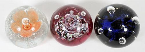 SCOTTISH GLASS PAPERWEIGHTS 3 PIECES