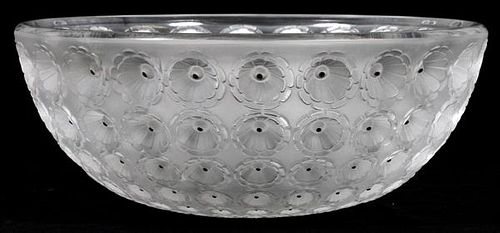 LALIQUE 'NEMOURS' FROSTED GLASS BOWL