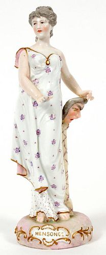 GERMAN HAND PAINTED PORCELAIN FIGURE EARLY 20TH C.