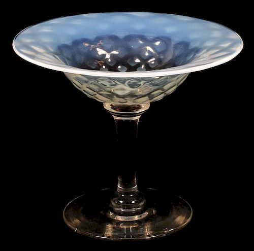 LIBBEY OPALESCENT OPTIC GLASS COMPOTE