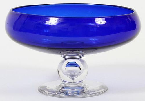 LIBBEY COBALT GLASS COMPOTE