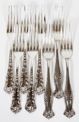 TOWLE 'CANTERBURY' & KNOWLES STERLING FORKS C. 1900