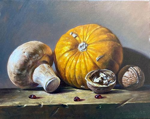THE FRUITS OF AUTUMN OIL PAINTING