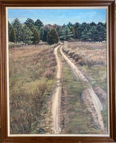 RANCH ROAD OIL PAINTING