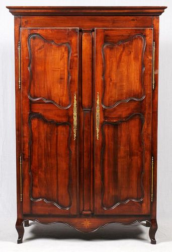 COUNTRY FRENCH STYLE WALNUT ARMOIRE